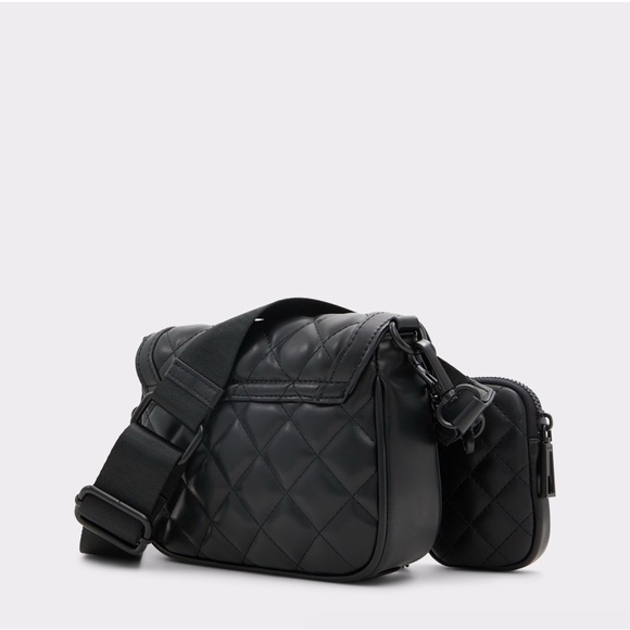 Aldo Black Quilted Messenger Bag. Aldo Miraewinx XBODY Bag. - Picture 4 of 13